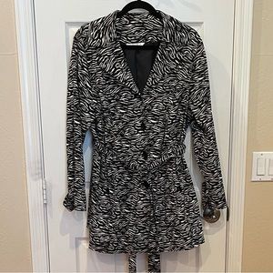 Zoe D Zebra Print Jacket With Tie Belt 3X